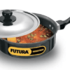 Hawkins Futura Nonstick Curry Pan (Saute Pan) 2 L, 20 cm, 3.25 mm with SS Lid (Black)